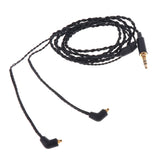 Maxbell 3.5mm Plug MMCX Audio Cable Black Braided Extension Wire for Shure Series Headphone