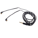 Maxbell 3.5mm Plug MMCX Audio Cable Black Braided Extension Wire for Shure Series Headphone