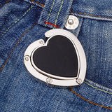 Maxbell Heart-Shaped Foldable Handbag Purse Bag Protective Accessory Table Hook Hanger Holder - Clear