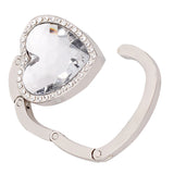 Maxbell Heart-Shaped Foldable Handbag Purse Bag Protective Accessory Table Hook Hanger Holder - Clear