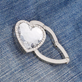 Maxbell Heart-Shaped Foldable Handbag Purse Bag Protective Accessory Table Hook Hanger Holder - Clear