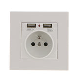 Maxbell 2 USB Port Receptacles with USB Port + Standard Plug 86 Wall Outlet Socket Flame Retardant