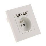 Maxbell 2 USB Port Receptacles with USB Port + Standard Plug 86 Wall Outlet Socket Flame Retardant