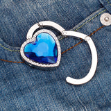 Maxbell Heart-Shaped Foldable Handbag Purse Bag Protective Accessory Table Hook Hanger Holder - Royal Blue