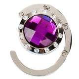 Maxbell Round Foldable Handbag Purse Bag Protective Accessory Table Hook Hanger Holder Silver+Purple