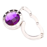 Maxbell Round Foldable Handbag Purse Bag Protective Accessory Table Hook Hanger Holder Silver+Purple