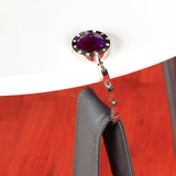 Maxbell Round Foldable Handbag Purse Bag Protective Accessory Table Hook Hanger Holder Silver+Purple