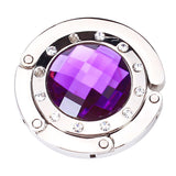 Maxbell Round Foldable Handbag Purse Bag Protective Accessory Table Hook Hanger Holder Silver+Purple