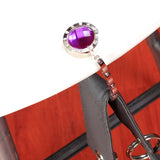 Maxbell Round Foldable Handbag Purse Bag Protective Accessory Table Hook Hanger Holder Silver+Purple