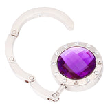 Maxbell Round Foldable Handbag Purse Bag Protective Accessory Table Hook Hanger Holder Silver+Purple