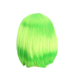 Maxbell Shoulder Length Bright Green Halloween Party Cosplay Costume Bob Straight Short Synthetic Hair Wigs + Classic Cap Set