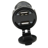 Maxbell Waterproof Car Boat 3.1A Dual USB Charger Sockets with Blue LED Voltmeter Panel