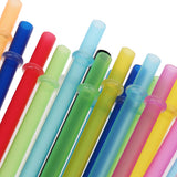 Maxbell 25x Colorful Reusable Hard Drinking Jar Straws W/ Cleaning Brush Home Party