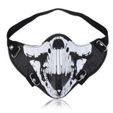 Maxbell Gothic Skeleton Skull Head Leather Half Face Mask Motorcycle Halloween Party