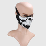 Maxbell Gothic Skeleton Skull Head Leather Half Face Mask Motorcycle Halloween Party