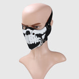 Maxbell Gothic Skeleton Skull Head Leather Half Face Mask Motorcycle Halloween Party