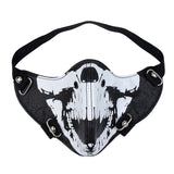 Maxbell Gothic Skeleton Skull Head Leather Half Face Mask Motorcycle Halloween Party