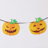 Maxbell Festive Happy Halloween Paper Bunting Pumpkin String Banner Pennant Garland Kids Party Home Decoration 3 m