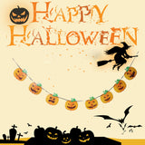 Maxbell Festive Happy Halloween Paper Bunting Pumpkin String Banner Pennant Garland Kids Party Home Decoration 3 m