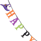 Maxbell Happy Halloween Bunting Banner Spider Witch Hat Pennant Party Hanging Decor