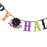 Maxbell Happy Halloween Bunting Banner Spider Witch Hat Pennant Party Hanging Decor