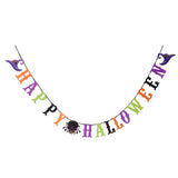 Maxbell Happy Halloween Bunting Banner Spider Witch Hat Pennant Party Hanging Decor