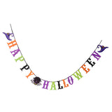 Maxbell Happy Halloween Bunting Banner Spider Witch Hat Pennant Party Hanging Decor