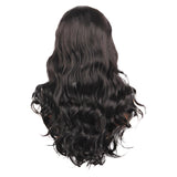 Maxbell Heat Resistant Fashion Women Lady Natural Curly Long Wavy Synthetic Hair Wigs with Cap Black Soft Touch