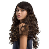 Maxbell Fashion Women Lady Deep Curly Long Heat Resistant Synthetic Hair Wigs with Cap Dark Brown 26'' - Soft Touch and Easy to Wash