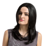 Maxbell Natural Medium Black Wavy Women Lady Wig Full Head Synthetic Heat Resistant Wigs Hair Extensions Hairpieces Fancy Dress Wigs