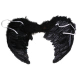 Maxbell Kids Elastic Band Design Three Piece Angel Devil Wings Cosplay Party Fancy Dress Halloween Christmas Dance Costume Photography Props Black S