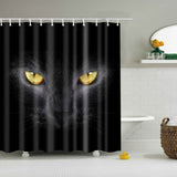 Maxbell Home Bathroom Bedroom Door Window Use Extra Long Fabric Bath Shower Cat Eyes Print Pattern Curtain With 12 Hooks