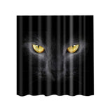 Maxbell Home Bathroom Bedroom Door Window Use Extra Long Fabric Bath Shower Cat Eyes Print Pattern Curtain With 12 Hooks