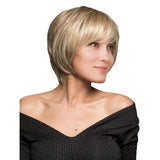 Maxbell Natural Women Charming Fluffy Beige Short Heat Resistant Synthetic Hair Wig Full Wigs with Hairnet