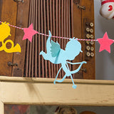 Maxbell Handmade Felt Cupid Star Bunting Banner Pennant for Party Christmas Baby Shower Playroom Nursery Decor Decoration Flags 2 m