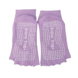 Maxbell Pair Of Half Design Non Slip Washable Comfortable Massage Barre Pilates Yoga Dance Toe Socks Purple