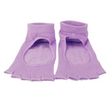 Maxbell Pair Of Half Design Non Slip Washable Comfortable Massage Barre Pilates Yoga Dance Toe Socks Purple