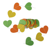 Maxbell 4M Heart Shaped Paper Garland Wedding Birthday Christmas Feast Ceremony Shop Party Baby Shower Hanging Decoration Yellow/Orange/Green