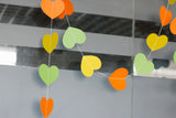 Maxbell 4M Heart Shaped Paper Garland Wedding Birthday Christmas Feast Ceremony Shop Party Baby Shower Hanging Decoration Yellow/Orange/Green