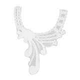 Maxbell Fashionable Floral Lace Collar Applique Embroidered Sewing Trims Patches for Bridal Wedding Costume Dolls DIY White
