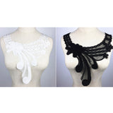 Maxbell Fashionable Floral Lace Collar Applique Embroidered Sewing Trims Patches for Bridal Wedding Costume Dolls DIY White