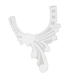 Maxbell Fashionable Floral Lace Collar Applique Embroidered Sewing Trims Patches for Bridal Wedding Costume Dolls DIY White