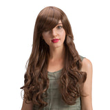 Maxbell Fascinating Women Lady Long Curly Wavy Hair Full Wigs Synthetic Daily Use /Costume Party Cosplay Brown