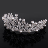 Maxbell Woman Girl Crown Leaves Alloy Inlaid Crystal False Beads Jewelry Accessory Wedding