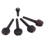 Maxbell Pack of Ebony Wood Violin Tuner Pegs and Endpin for 4/4 Size Violin Fiddle Parts