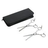 Maxbell Professional 6.0'' Silver Hair Cutting Shears/Scissors and Barber Thinning/Texturizing Set with Black Storage Case