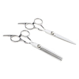 Maxbell Professional 6.0'' Silver Hair Cutting Shears/Scissors and Barber Thinning/Texturizing Set with Black Storage Case