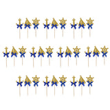 Maxbell Set of 10 Glitter Boat Anchor Rudder Cake Topper w/ Bow Home Party Cake Decor