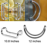 Maxbell 1 Pair High Quality 304 Stainless Steel Rust Proof Glass Door Pull Handle for Shower Bathroom 10.8 inches