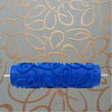 Maxbell 7Inch Embossed Abstract Pattern Paint Roller Brush DIY Wall Decoration Blue